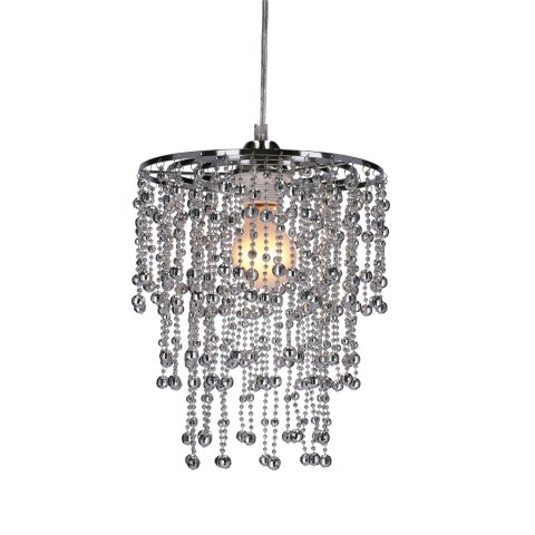 RONI LAMPA WISZĄCA 1X60W E27 ABAŻUR CHROMOWY