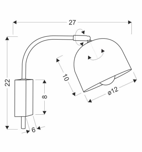 RUPI LAMPA KINKIET 1X40W E27 BIAŁY RUPI LAMPA KINKIET 1X40W E27 BIAŁY