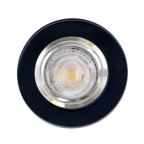 SS-15 CH/BK MR16 CHROM oczko sufitowe lampa sufitowa STAŁA OKRĄGŁA SZKŁO CZARNE