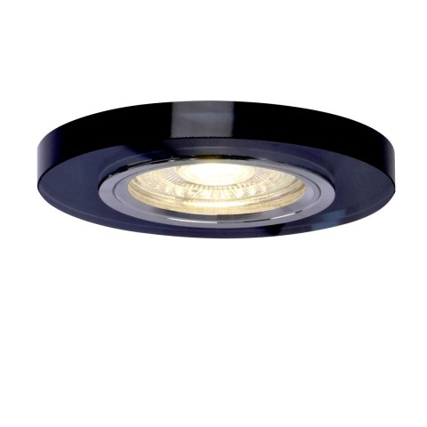 SS-15 CH/BK MR16 CHROM oczko sufitowe lampa sufitowa STAŁA OKRĄGŁA SZKŁO CZARNE