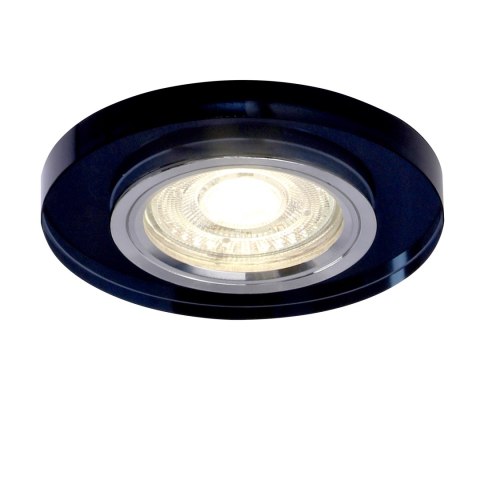 SS-15 CH/BK MR16 CHROM oczko sufitowe lampa sufitowa STAŁA OKRĄGŁA SZKŁO CZARNE