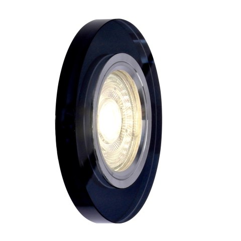 SS-15 CH/BK MR16 CHROM oczko sufitowe lampa sufitowa STAŁA OKRĄGŁA SZKŁO CZARNE
