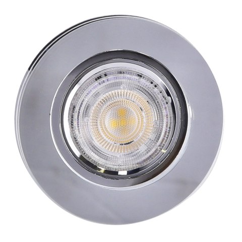 SS-23 CH/TR+BL GU10 50W+LED SMD 230V NIEBIESKI 2 1W CHROM oczko sufitowe lampa sufitowa STAŁA OKRĄGŁA SZKŁO TRANSPARENTNE