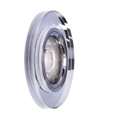 SS-23 CH/TR+WH GU10 50W+LED SMD 230V BIAŁY 2 1W CHROM oczko sufitowe lampa sufitowa STAŁA OKRĄGŁA SZKŁO TRANSPARENTNE