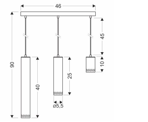 Tubo lampa wisząca czarny 3x25w gu10 klosz mix drewniany Tubo lampa wisząca czarny 3x25w gu10 klosz mix drewniany