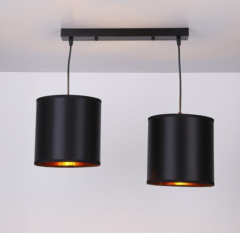 Candida lampa wisząca czarny 2x40w e27 abażur czarny
