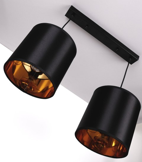Candida lampa wisząca czarny 2x40w e27 abażur czarny