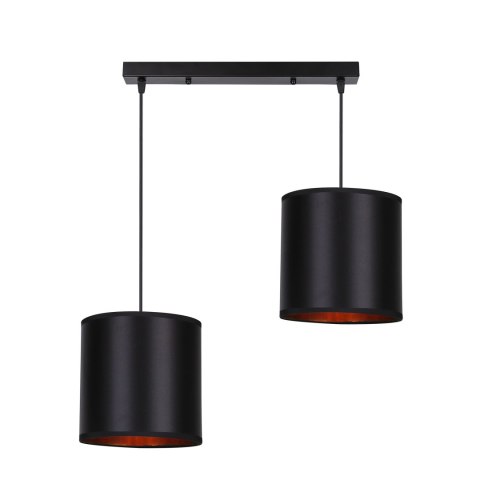 Candida lampa wisząca czarny 2x40w e27 abażur czarny