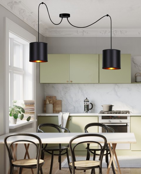 Candida p lampa wisząca czarny 2x40w e27 abażur czarny