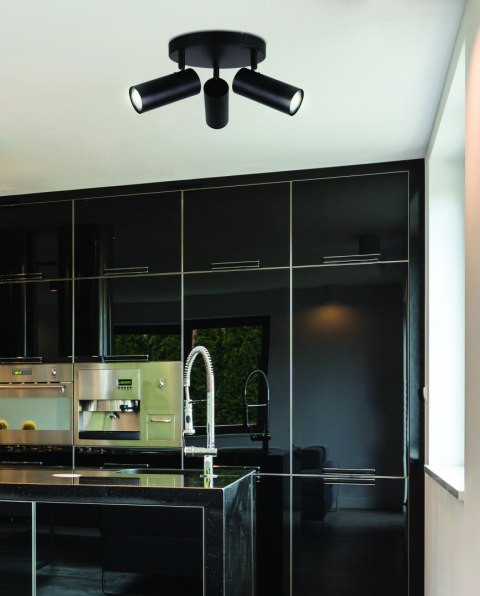 Colly lampa sufitowa czarny 3x15w gu10 klosz czarny Colly lampa sufitowa czarny 3x15w gu10 klosz czarny