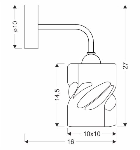 Felis lampa kinkiet czarny 1x60w e27 klosz bursztynowy