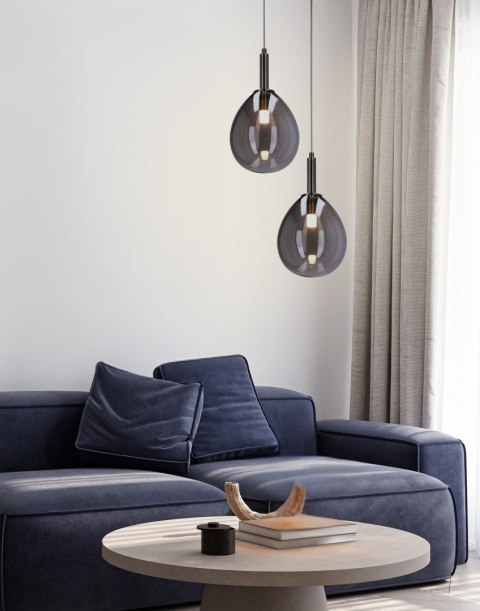LAMPA WISZĄCA LUKKA 1 CHROMOWY SZARY