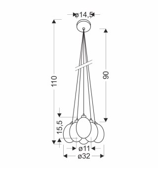 LAMPA WISZĄCA LUKKA 6 WIELOKOLOROWY