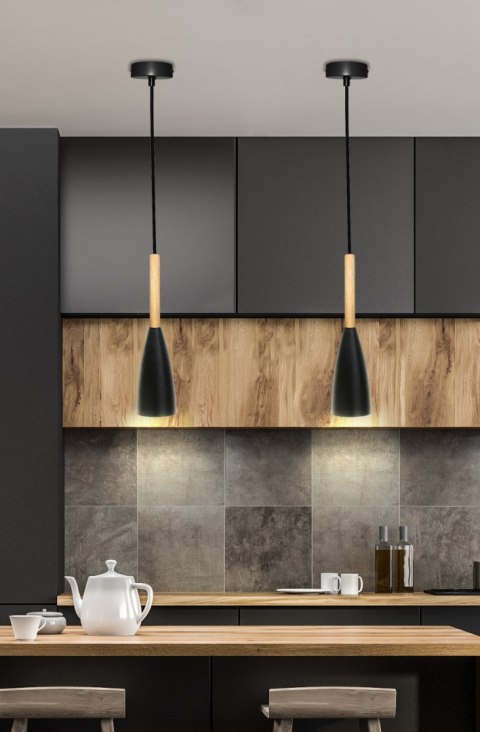 LAMPA WISZĄCA TROSA 1 CZARNY LAMPA WISZĄCA TROSA 1 CZARNY