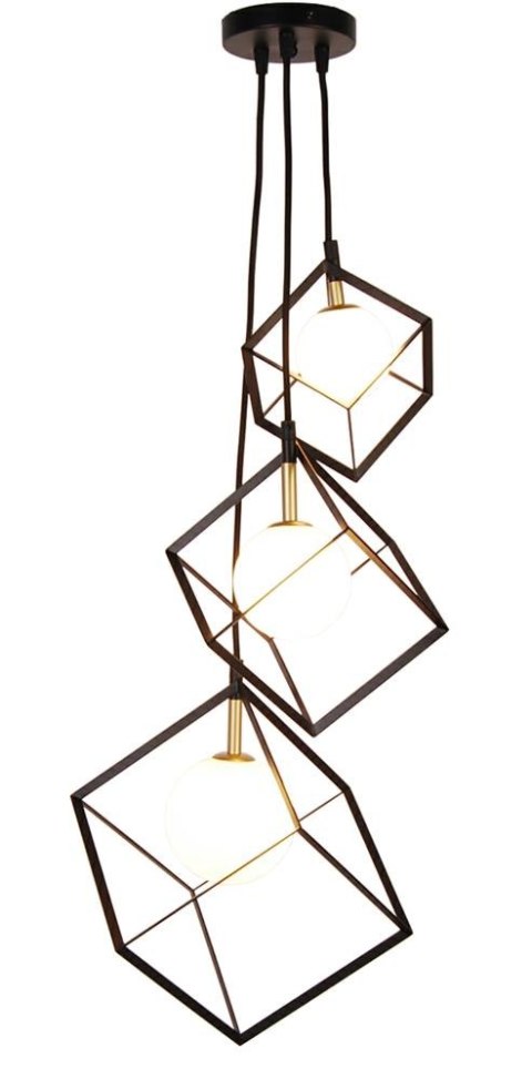 LAMPA WISZACA WEERT 3 CZARNY ZŁOTY 120x20x28 LAMPA WISZACA WEERT 3 CZARNY ZŁOTY 120x20x28