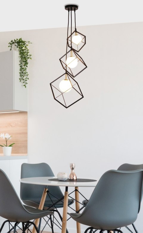 LAMPA WISZACA WEERT 3 CZARNY ZŁOTY 120x20x28 LAMPA WISZACA WEERT 3 CZARNY ZŁOTY 120x20x28
