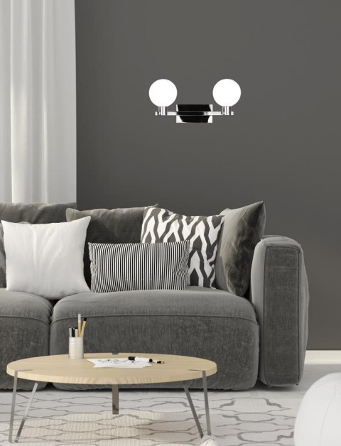 Maldus lampa kinkiet chromowy 2x40w g9 klosz biały Maldus lampa kinkiet chromowy 2x40w g9 klosz biały