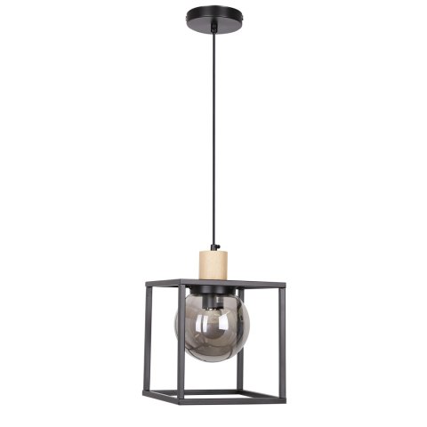 Retro 2 lampa wisząca czarny 1x40w e27 klosz dymiony Retro 2 lampa wisząca czarny 1x40w e27 klosz dymiony