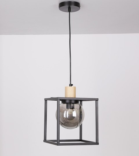 Retro 2 lampa wisząca czarny 1x40w e27 klosz dymiony Retro 2 lampa wisząca czarny 1x40w e27 klosz dymiony