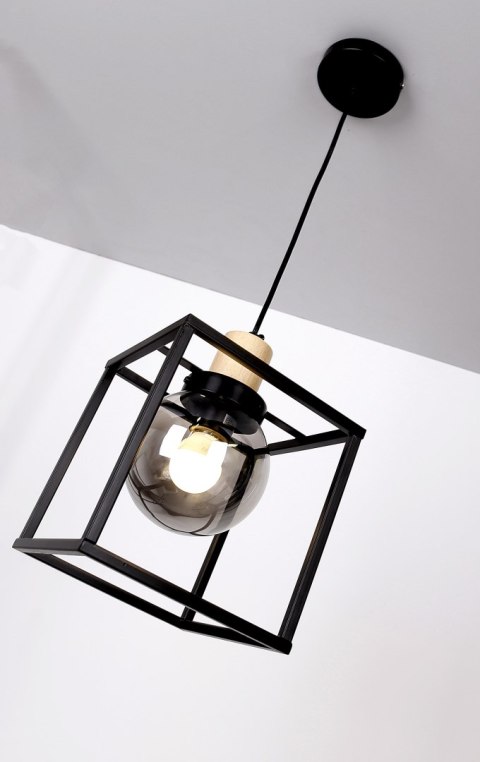 Retro 2 lampa wisząca czarny 1x40w e27 klosz dymiony Retro 2 lampa wisząca czarny 1x40w e27 klosz dymiony