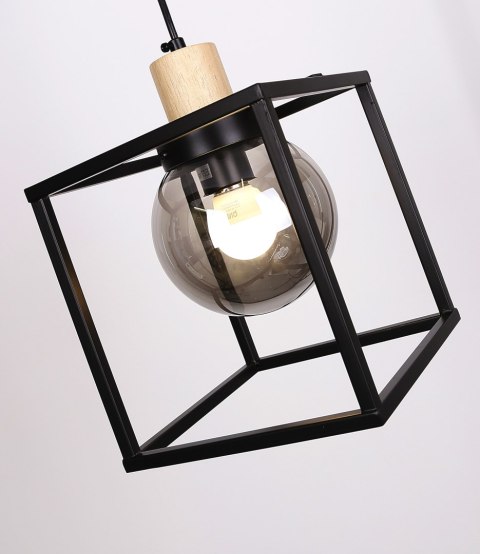 Retro 2 lampa wisząca czarny 1x40w e27 klosz dymiony Retro 2 lampa wisząca czarny 1x40w e27 klosz dymiony