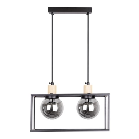 Retro 2 lampa wisząca czarny 2x40w e27 klosz dymiony Retro 2 lampa wisząca czarny 2x40w e27 klosz dymiony