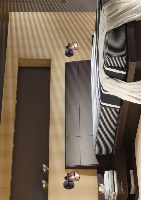 LAMPA KINKIET CANABERA KAWOWE ZŁOTO 1X40W E14 KLOSZ BURSZTYNOWY