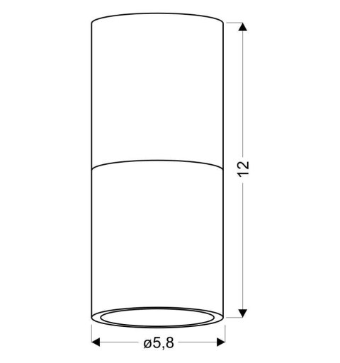 LAMPA SUFITOWA TUBA 1X15W GU10 5,8/12 CZARNO ZŁOTA