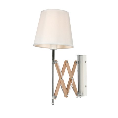 Lampa kinkiet Mito chrom 1X40W E27 abażur biały