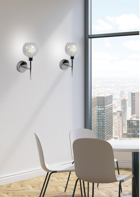OZZO KINKIET 1X40W E14 CHROM KLOSZ BEZBARWNY OZZO KINKIET 1X40W E14 CHROM KLOSZ BEZBARWNY