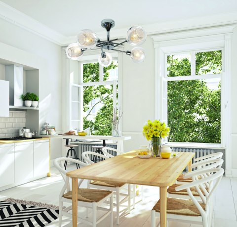 OZZO LAMPA WISZĄCA 5X40W E14 CHROM KLOSZ BEZBARWNY OZZO LAMPA WISZĄCA 5X40W E14 CHROM KLOSZ BEZBARWNY