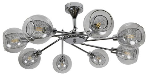 OZZO LAMPA WISZĄCA 8X40W E14 CHROM KLOSZ BEZBARWNY OZZO LAMPA WISZĄCA 8X40W E14 CHROM KLOSZ BEZBARWNY