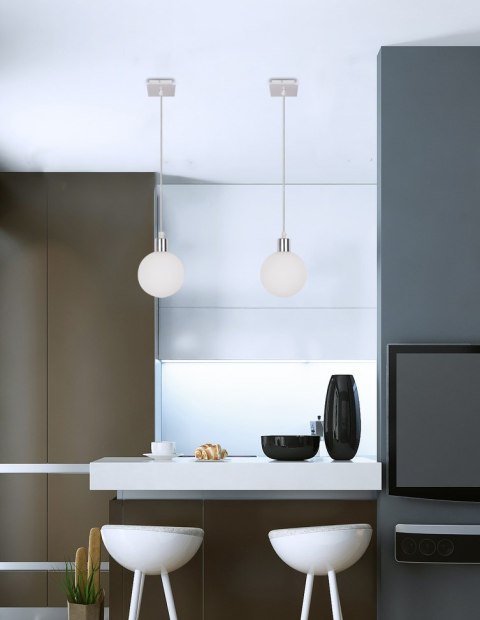 Oden lampa wisząca chromowy 1x40w g9 klosz biały 12cm Oden lampa wisząca chromowy 1x40w g9 klosz biały 12cm
