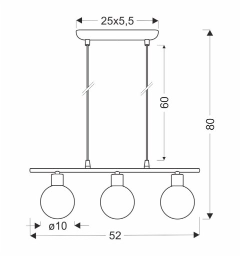 Oden lampa wisząca chromowy 3x40w g9 klosz biały