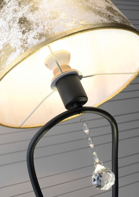 SARIA LAMPA KINKIET 1X6W E14 LED+8W LED CZARNO ZŁOTY APETI