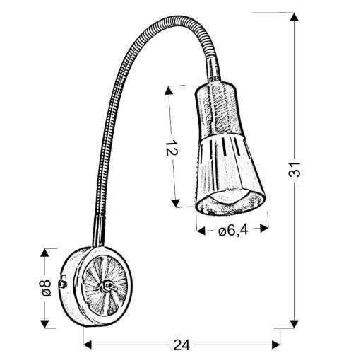 ARENA KINKIET WYSIĘGNIK 1*40W R50 E14 BIAŁY ARENA KINKIET WYSIĘGNIK 1*40W R50 E14 BIAŁY