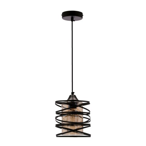 ELUNA LAMPA WISZĄCA CZARNY 1X60 E27 KLOSZ BURSZTYNOWY ELUNA LAMPA WISZĄCA CZARNY 1X60 E27 KLOSZ BURSZTYNOWY