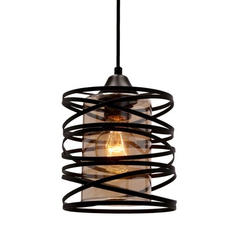 ELUNA LAMPA WISZĄCA CZARNY 1X60 E27 KLOSZ BURSZTYNOWY ELUNA LAMPA WISZĄCA CZARNY 1X60 E27 KLOSZ BURSZTYNOWY
