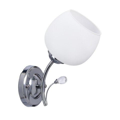 Estar lampa kinkiet chromowy 1x40w e27 klosz biały Estar lampa kinkiet chromowy 1x40w e27 klosz biały