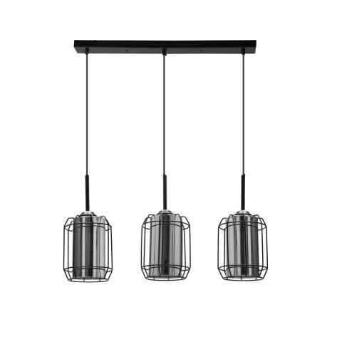 Jonera lampa wisząca czarny 3x40w e27 klosz dymiony Jonera lampa wisząca czarny 3x40w e27 klosz dymiony