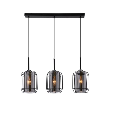 Jonera lampa wisząca czarny 3x40w e27 klosz dymiony Jonera lampa wisząca czarny 3x40w e27 klosz dymiony