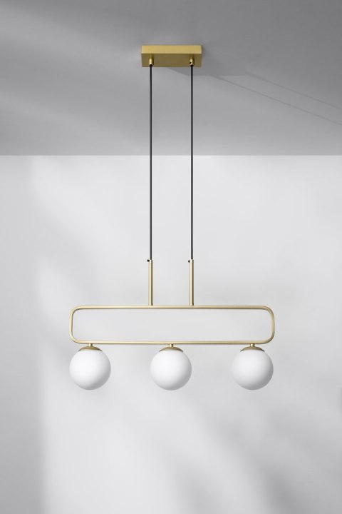 Jove lampa wisząca mosiądz 3x20w g9 klosz biały