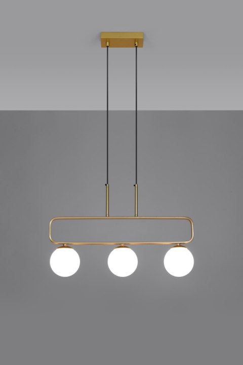 Jove lampa wisząca mosiądz 3x20w g9 klosz biały