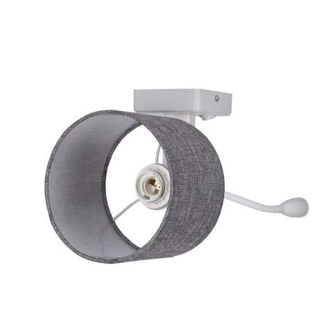POLO KINKIET 1X40W E27 + 2W LED BIAŁY ABAŻ. OKRĄGŁY SZARY