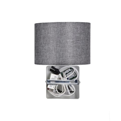 POLO KINKIET 1X40W E27 + 2W LED BIAŁY ABAŻ. OKRĄGŁY SZARY