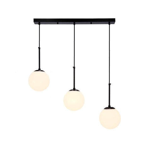 Pompei lampa wisząca czarny 3x40w e27 klosz biały