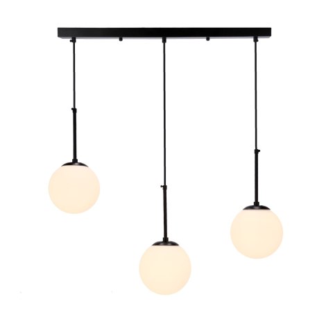 Pompei lampa wisząca czarny 3x40w e27 klosz biały