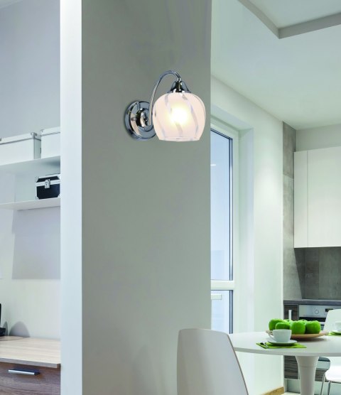 Prego lampa kinkiet chromowy 1x40w e27 klosz bezbarwny