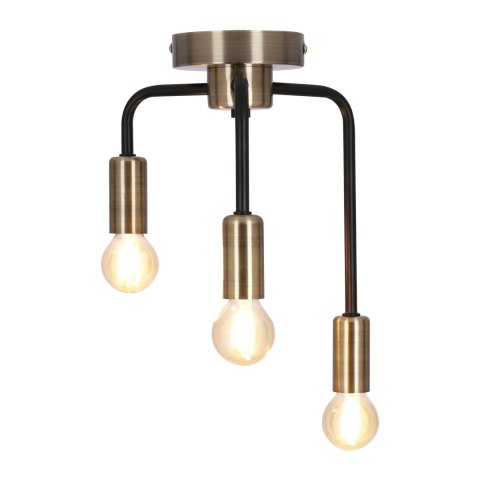 Saga lampa sufitowa patyna+matowy czarny 3x40w e14