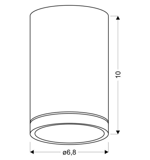TUBA LAMPA SUFITOWA 1X15W GU10 6,8/10 SZARY TUBA LAMPA SUFITOWA 1X15W GU10 6,8/10 SZARY